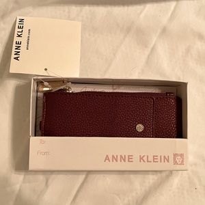 NWT in box Anne Klein bloodstone red flap wristlet
